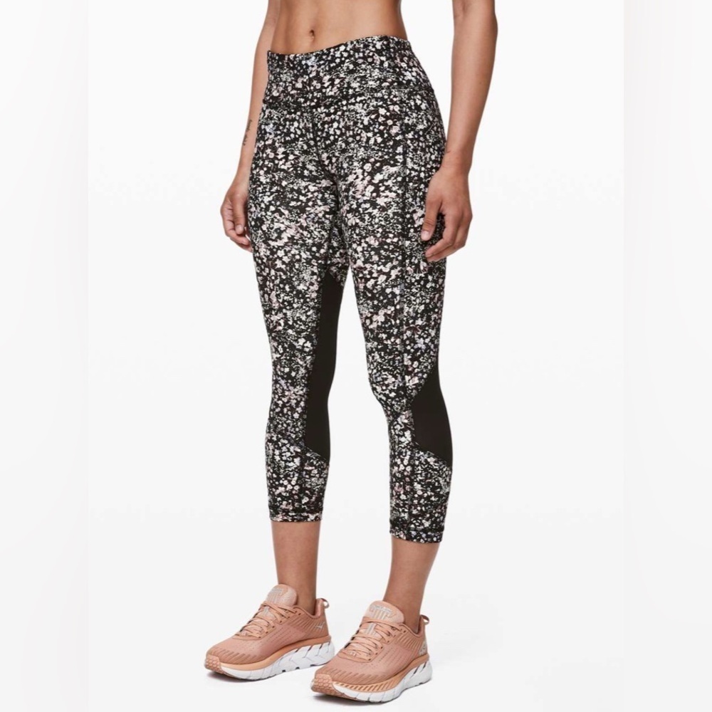 Lululemon Floral Spritz Multi Pace Rival Crop Activewear Legging Womens Size 4